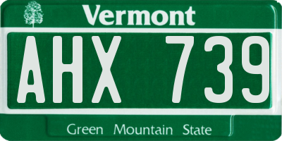 VT license plate AHX739