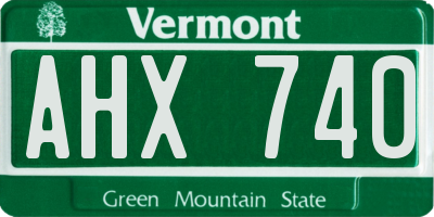 VT license plate AHX740