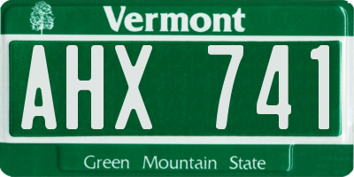 VT license plate AHX741