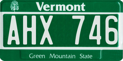 VT license plate AHX746