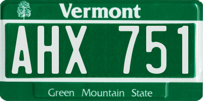 VT license plate AHX751
