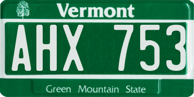 VT license plate AHX753
