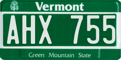 VT license plate AHX755