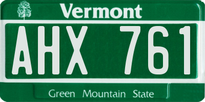 VT license plate AHX761