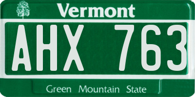 VT license plate AHX763