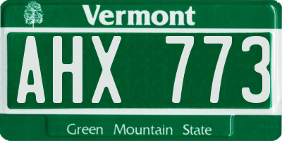 VT license plate AHX773