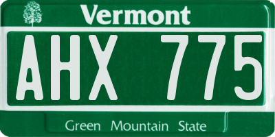 VT license plate AHX775