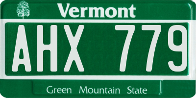 VT license plate AHX779