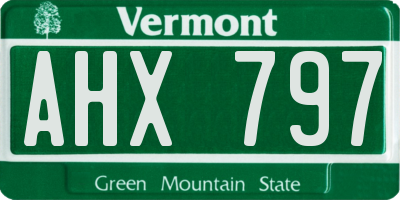 VT license plate AHX797