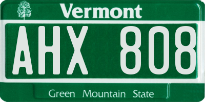 VT license plate AHX808