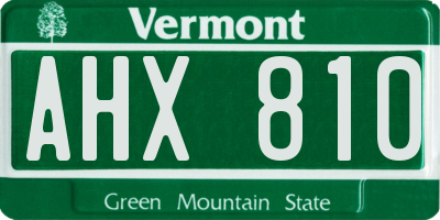 VT license plate AHX810