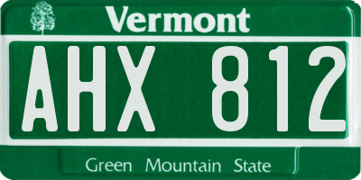 VT license plate AHX812