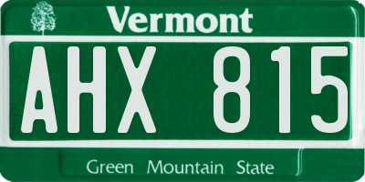 VT license plate AHX815