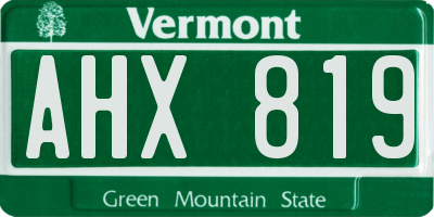 VT license plate AHX819