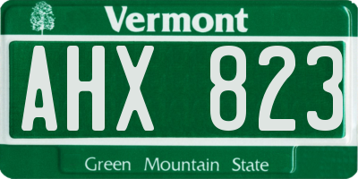 VT license plate AHX823
