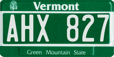 VT license plate AHX827