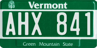 VT license plate AHX841