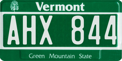 VT license plate AHX844