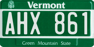 VT license plate AHX861