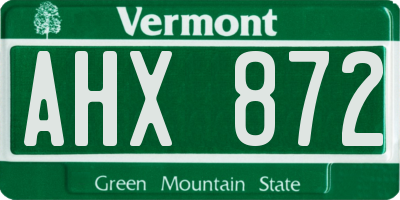VT license plate AHX872