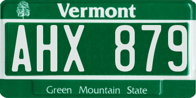 VT license plate AHX879