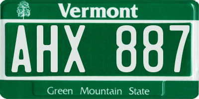 VT license plate AHX887