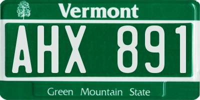 VT license plate AHX891