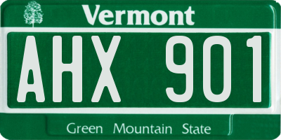 VT license plate AHX901