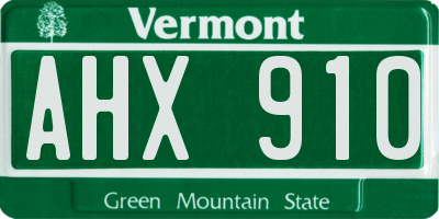 VT license plate AHX910