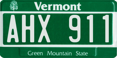 VT license plate AHX911