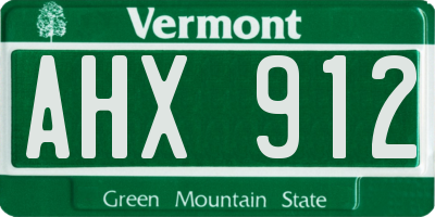 VT license plate AHX912