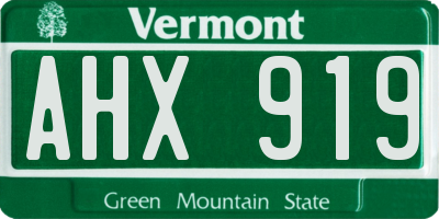 VT license plate AHX919
