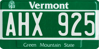 VT license plate AHX925