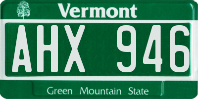 VT license plate AHX946
