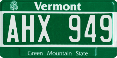 VT license plate AHX949