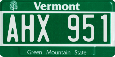 VT license plate AHX951