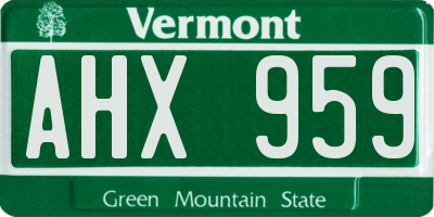 VT license plate AHX959