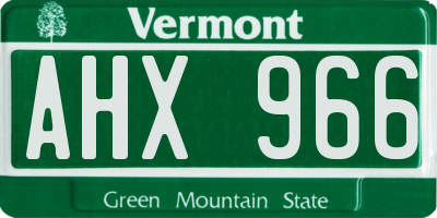 VT license plate AHX966