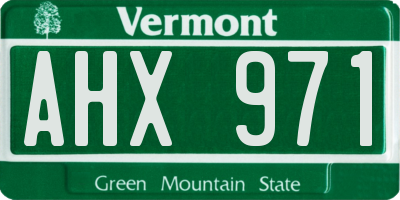 VT license plate AHX971