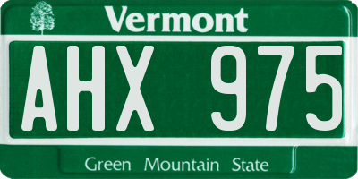 VT license plate AHX975