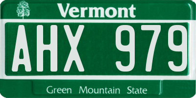 VT license plate AHX979