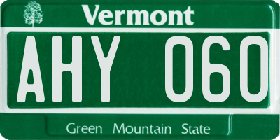 VT license plate AHY060