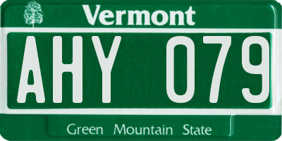VT license plate AHY079