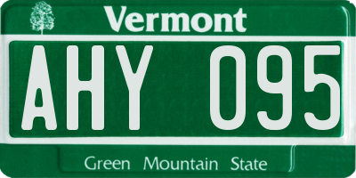 VT license plate AHY095