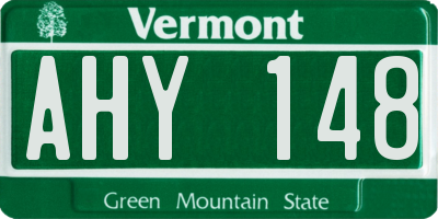 VT license plate AHY148