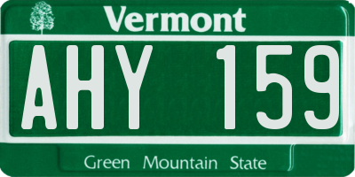 VT license plate AHY159