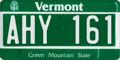 VT license plate AHY161