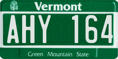 VT license plate AHY164