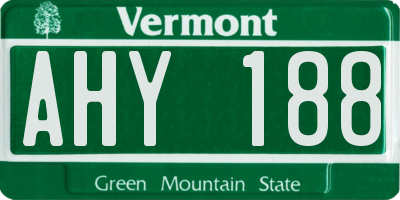 VT license plate AHY188