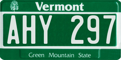VT license plate AHY297